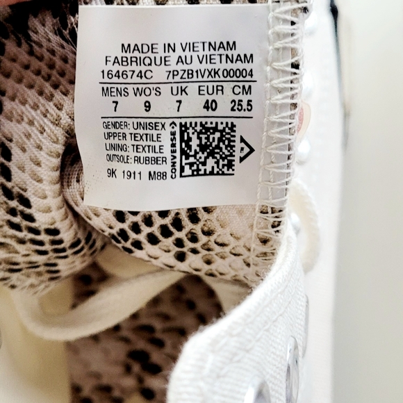 Converse CTAS Hi Egret/Black/Egret Snake Print - Picture 8 of 8